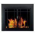 Black Fireplace Glass Firescreen Doors L8614
