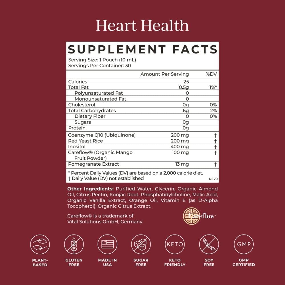 Heart Health Supplement with CoQ10, Red Yeast Rice & Inositol, 30 Pack X45399