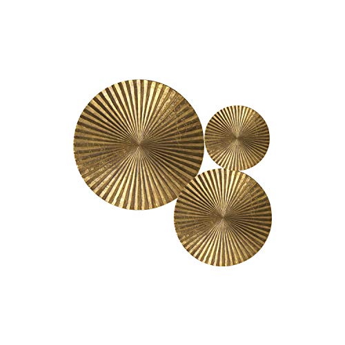 Silver Glossy Metal Wall Art Set of 6 Circles I694