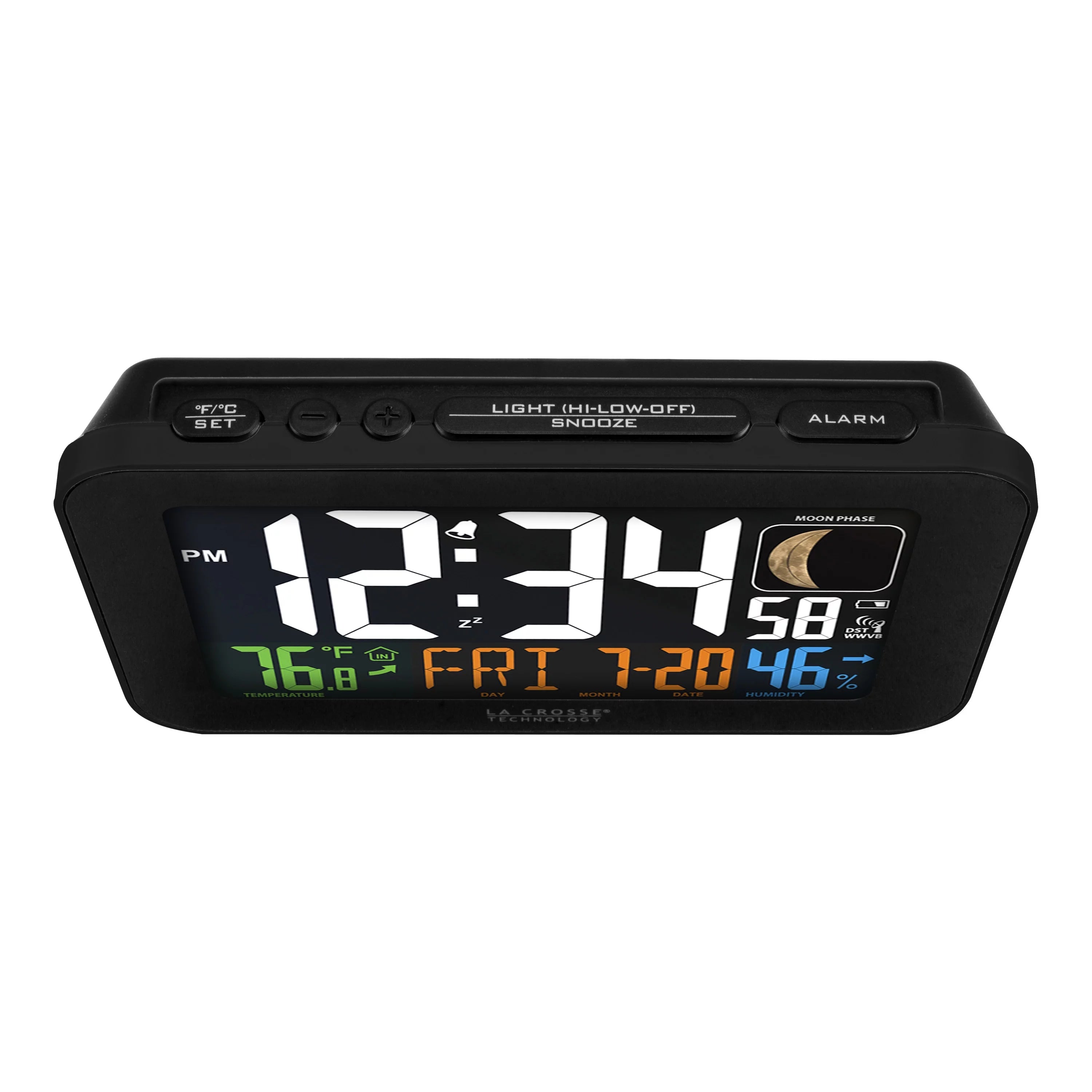 Black Atomic Alarm Clock with USB Charging Port J661218