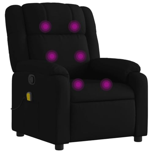 Black Fabric Massage Recliner Chair with 6Point Vibration Massage X968702