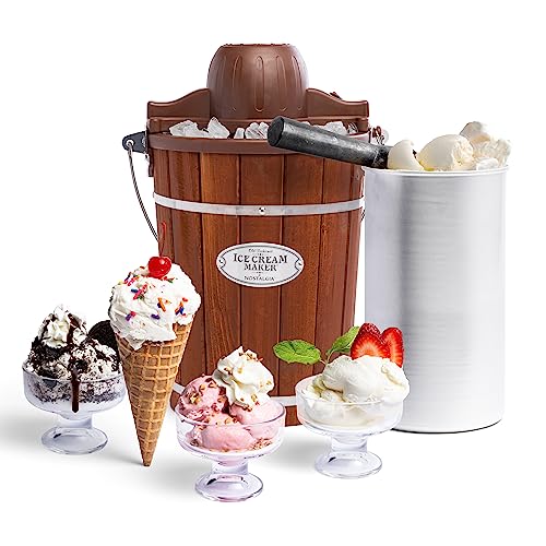 Dark Wood 4 Quart Electric Ice Cream Maker W624