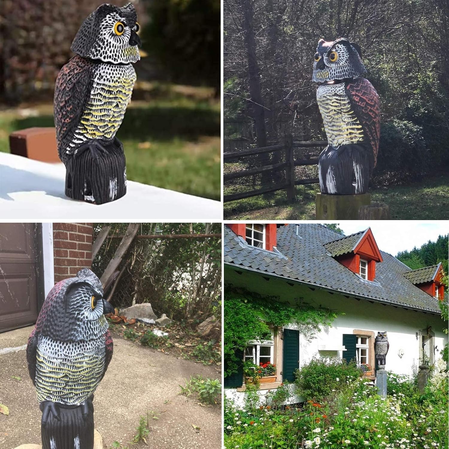 Owl Decoy with Rotating Head P340