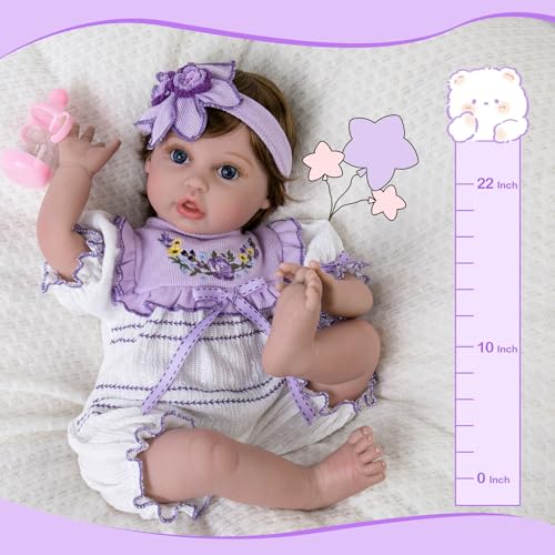 22 Inch Realistic Reborn Baby Doll with Feeding Accessories Set C925196