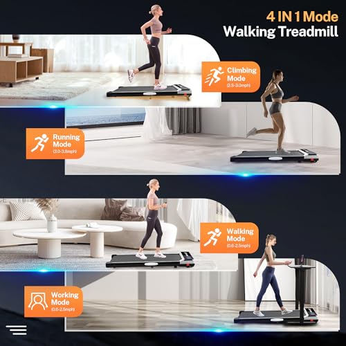 Walking Pad Treadmill with Incline, 2.5HP Compact Treadmill with Remote Control O301