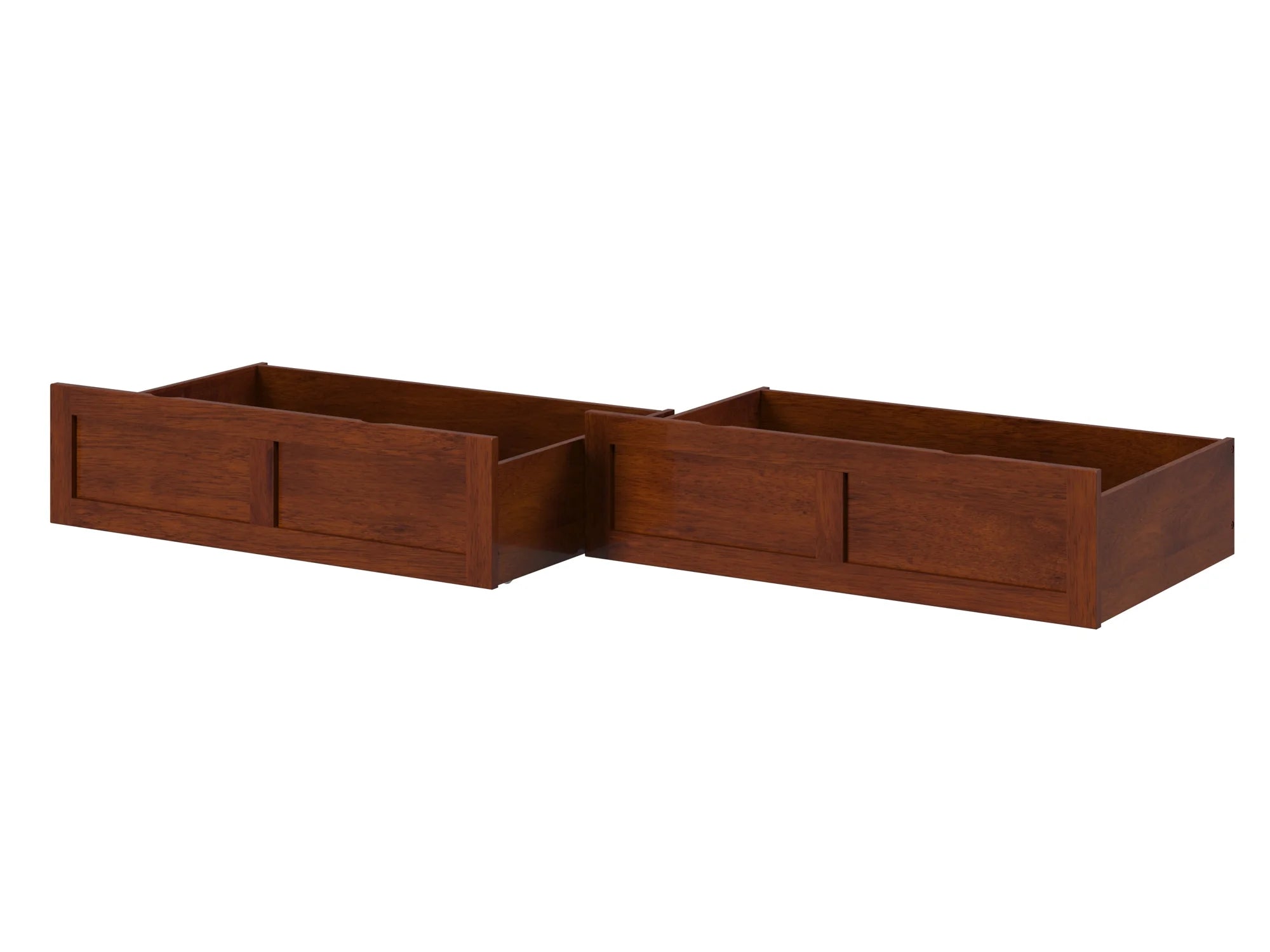 Set of 2 Solid Wood Under Bed Storage Drawers, Walnut P43486
