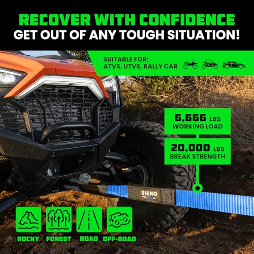 Recovery Tow Strap 3" x 20' 31,518lb Break Strength Heavy Duty Towing Strap E17914