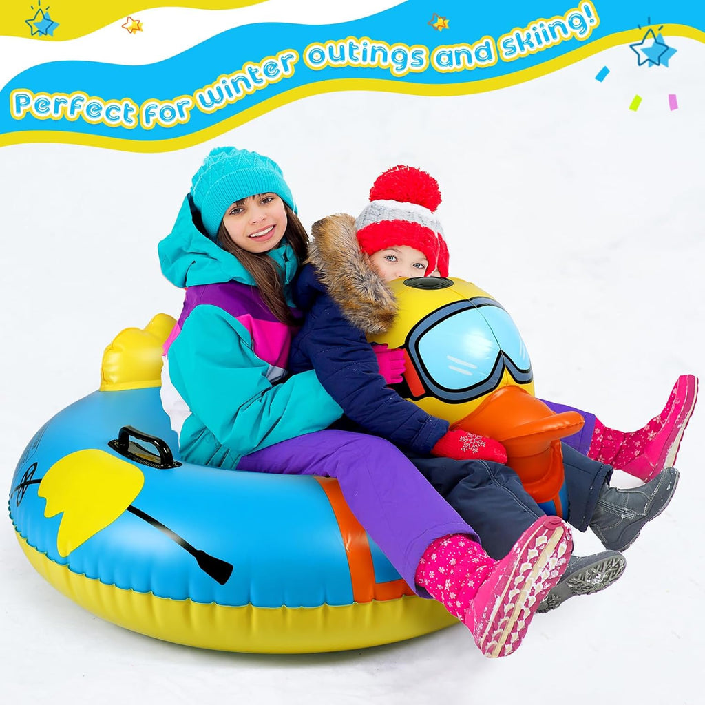 2 Pcs Inflatable Snow Sled Tube 37 Inch 47 Inch PVC K7016
