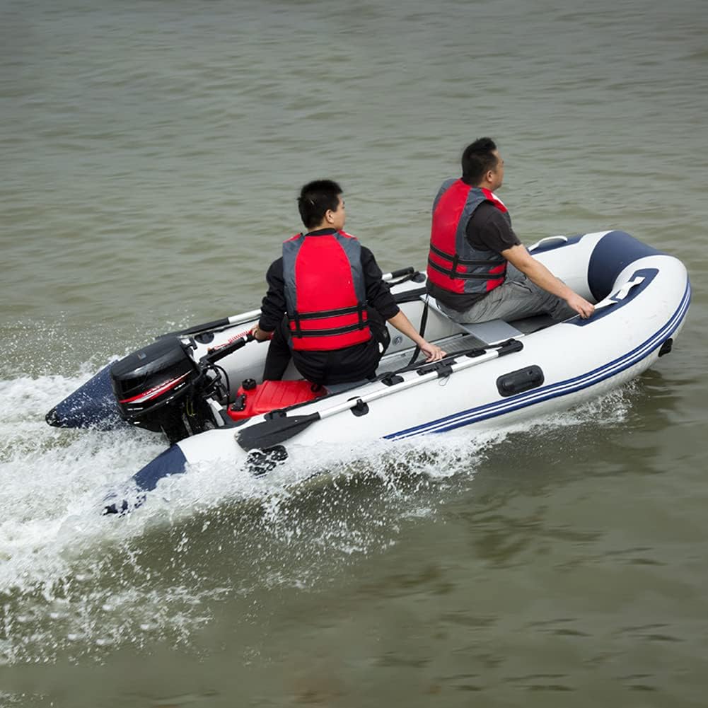 Inflatable Fishing Boat Canoe 7.5 ft 2-Person Portable Inflatable Rafts Kayak with Aluminum Alloy Bottom W72940