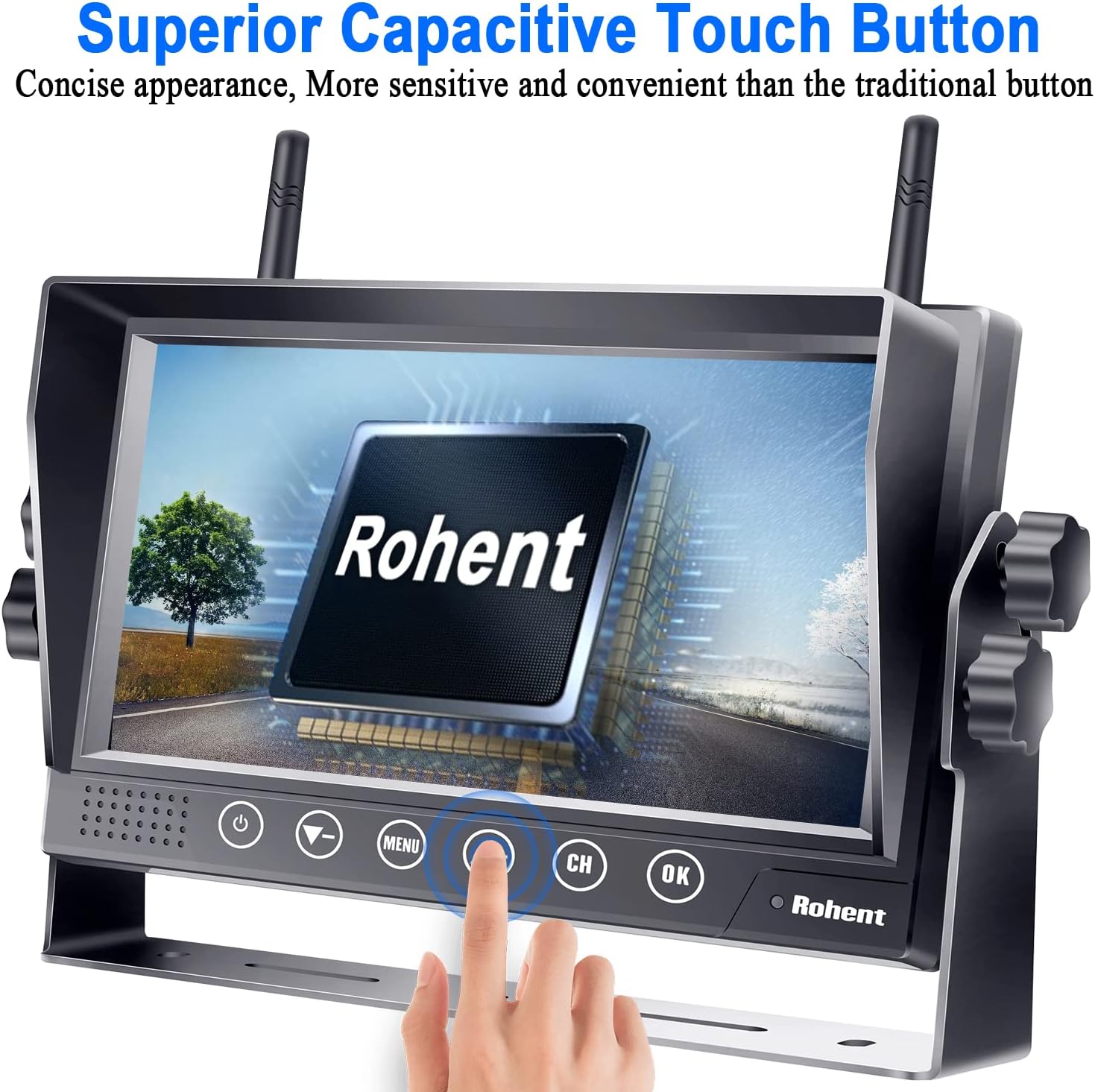 4 Channels 7'' DVR Monitoring Wireless HD 1080P Rear View Camera J193440