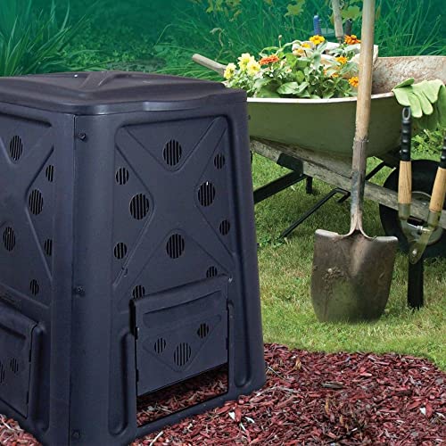 Black 65 Gallon Outdoor Compost Bin with Lid G4808