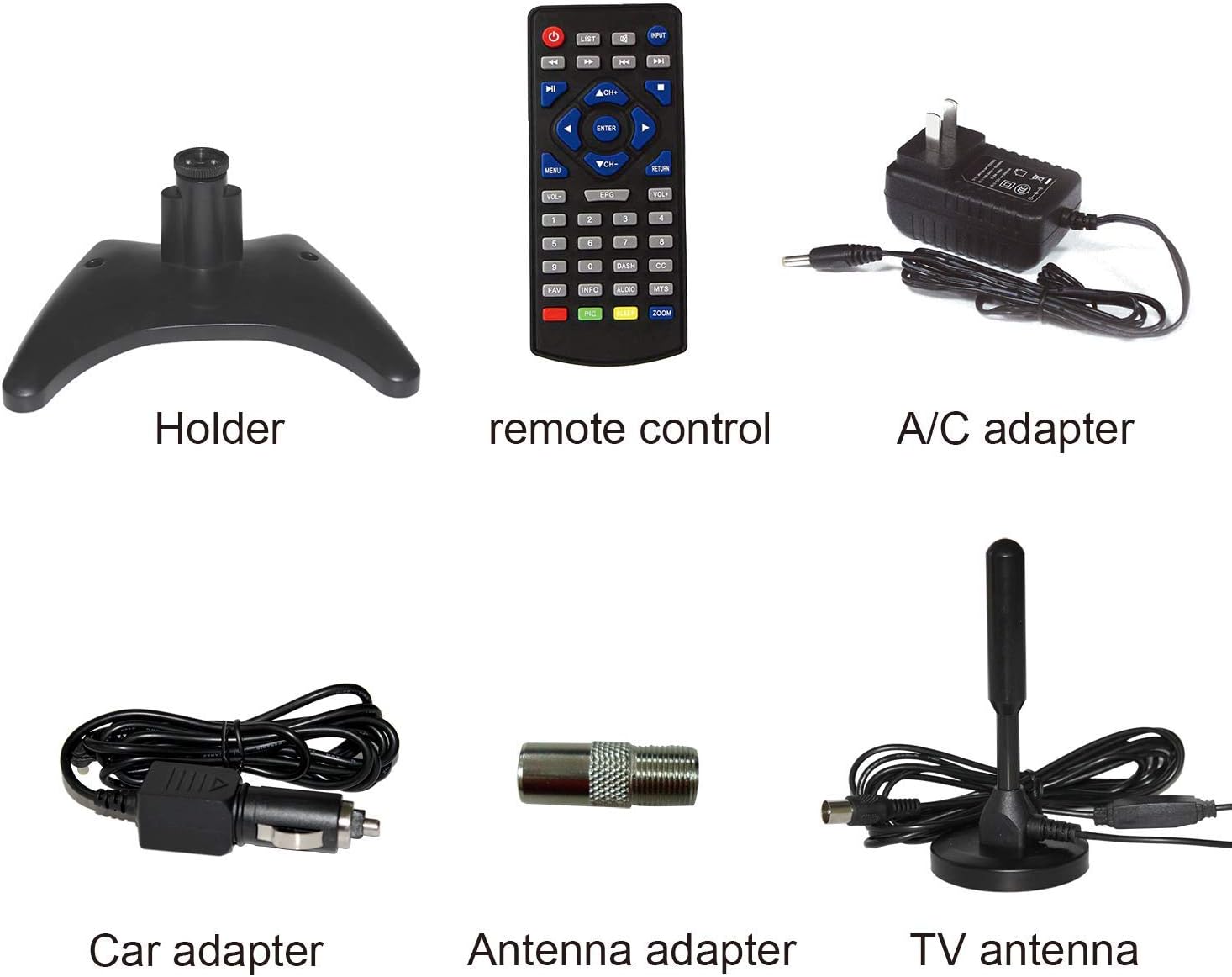 10.6 inch Portable TV with Rechargeable Battery, Built-in ATSC Digital Tuner Y998527