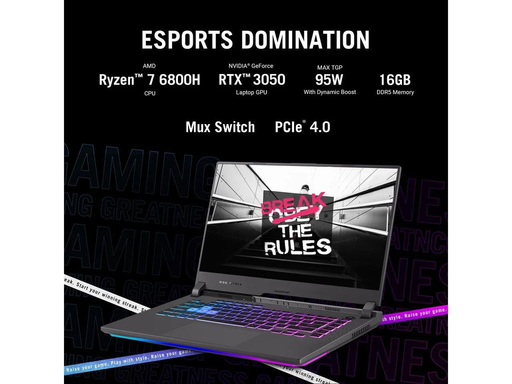 15.6" FHD 144Hz Gaming Laptop with GeForce RTX 3050, AMD Ryzen 7 6800HS, 16GB DDR5, 512GB PCIe SSD, Windows 11 D8219