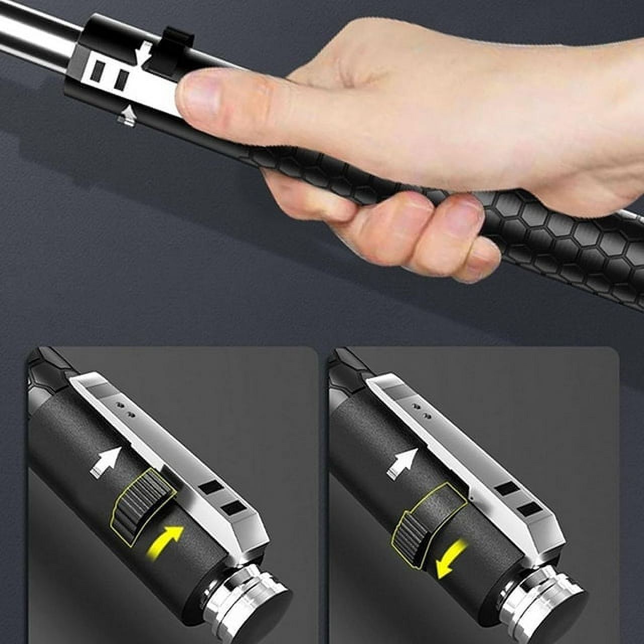 Enhanced Automatic Retractable Hiking Stick 3 Sections Trekking Poles with Sleeves and Tail Ropes Non-Slip Q131