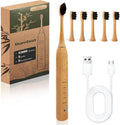 Bamboo Electric Toothbrush 5 Cleaning Modes Sonic Toothbrush Replacement Heads with Plant-Based Bristle 4 Pack U420782