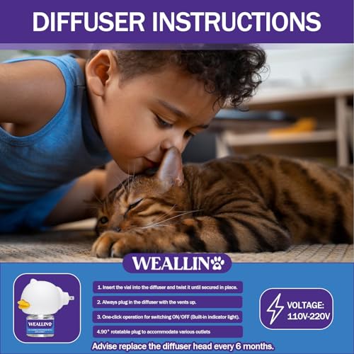 Cat Calming Diffuser Kit with 1 Diffuser + 2 Refill 48ml Vial O852