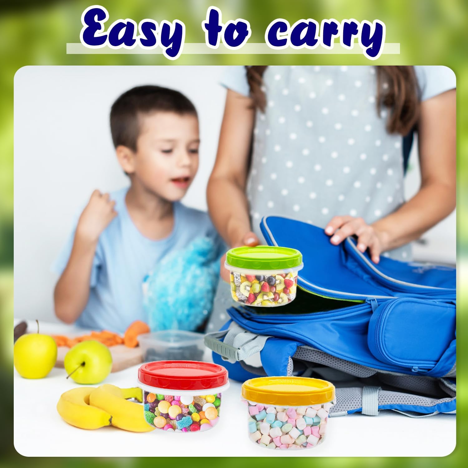 20 Pack 8 oz Reusable Small Plastic Containers with Screw Lids U1181