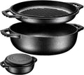 Black Enameled Cast Iron 3.3 Quart Braiser with Lid C1816