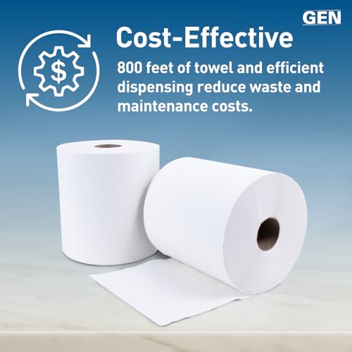 White 8" x 800 ft Hardwound Roll Towels (Case of 6) V433469