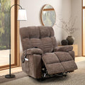 Brown Power Lift Recliner Chair with Massage and Heat, 2 Motors, 3 Positions, USB Charge Ports L7186