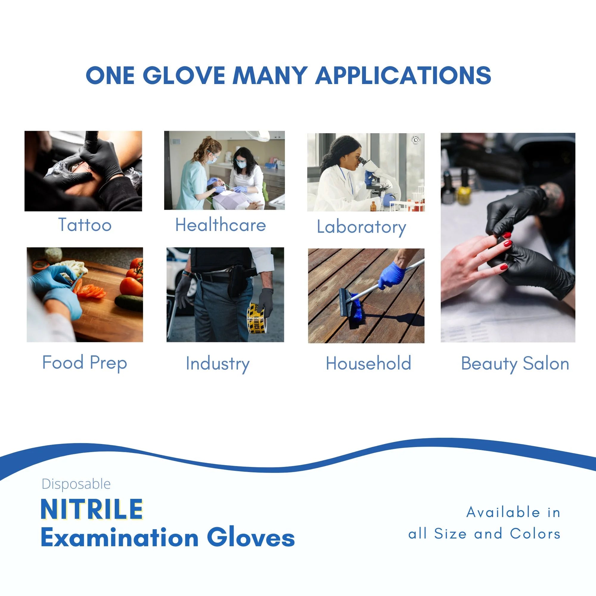 Medium Berry Black Nitrile Exam Gloves, Case of 1000 L8773