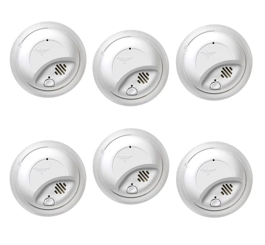 6 Pack Hardwired Smoke Alarm with Battery Backup M995