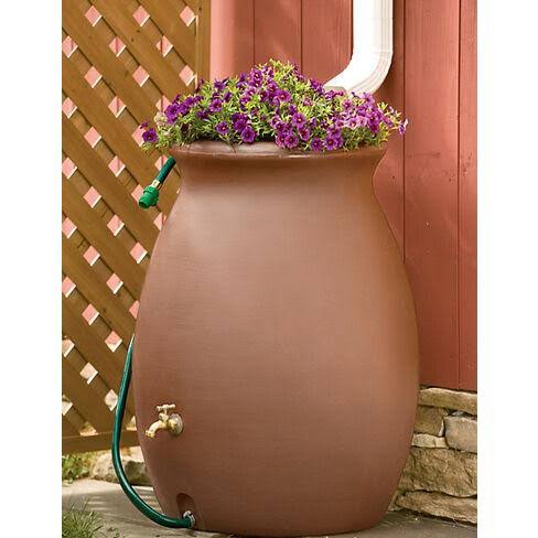 50 Gal Dark Brown Rain Barrel with Spigot R651403