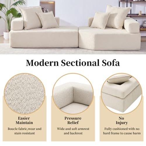 Gray 4 Seat Oversized Sectional Foam Sofa I5049