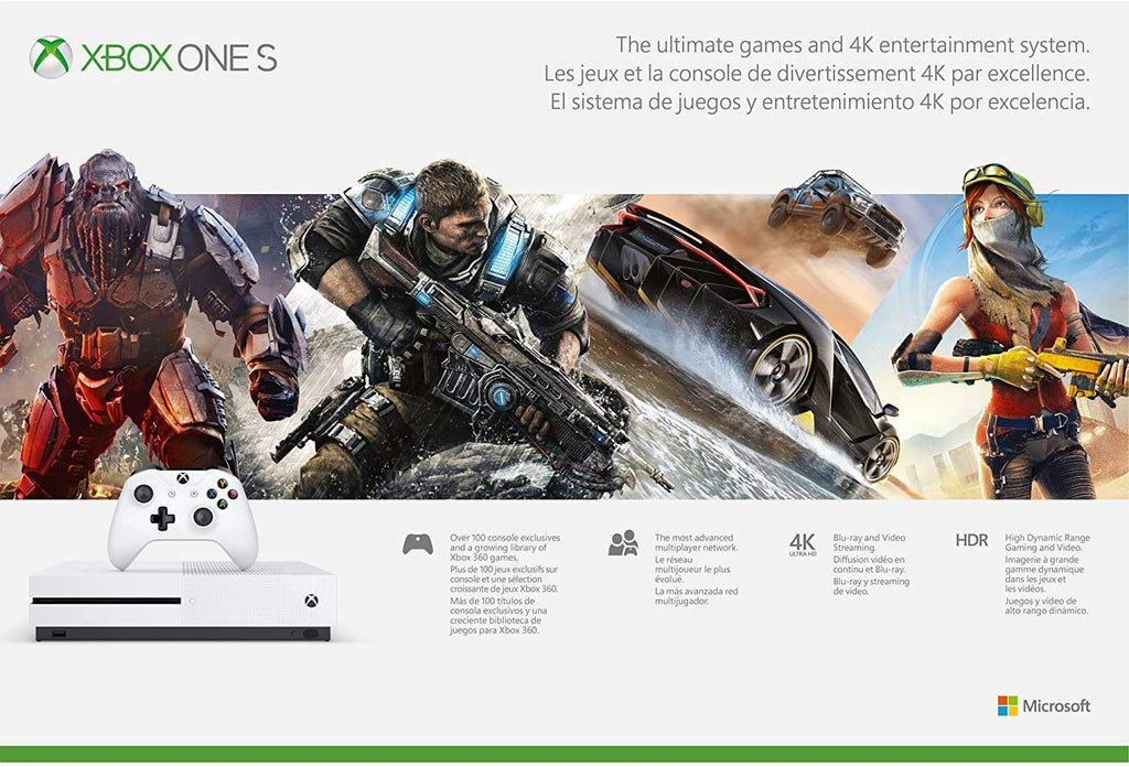 White 1TB Xbox One S Console with Wireless Controller and 4K Ultra Blu-ray K50539