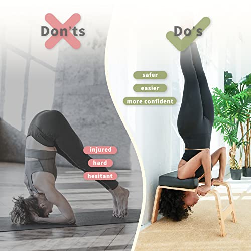 Black Yoga Headstand Bench with Wood and PU Pads B9410
