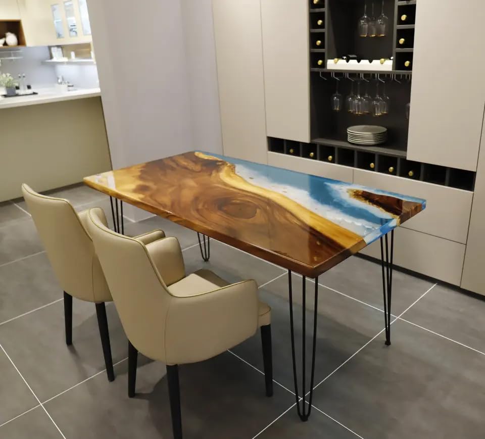 River Table Epoxy Dining Table Resin Coffee Table (without Stand, 60 x 36 Inches) G593