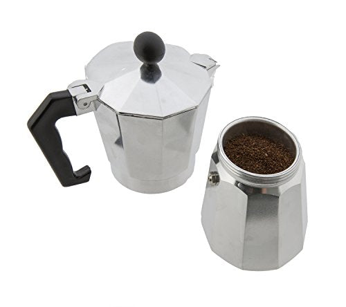 Silver 3 Espresso Cups Moka Pot I5932