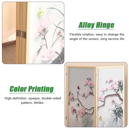 4-Panel Wooden Room Divider 180 200cm Tall X50055