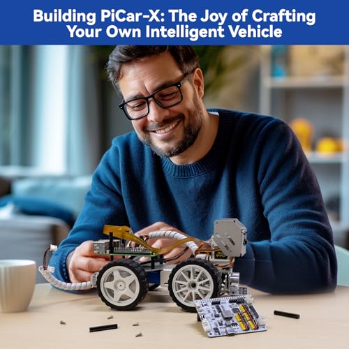 AI Video Robot Car Kit for Raspberry Pi 5/4/3B+/3B with Camera, Mic, Rechargeable Battery G711