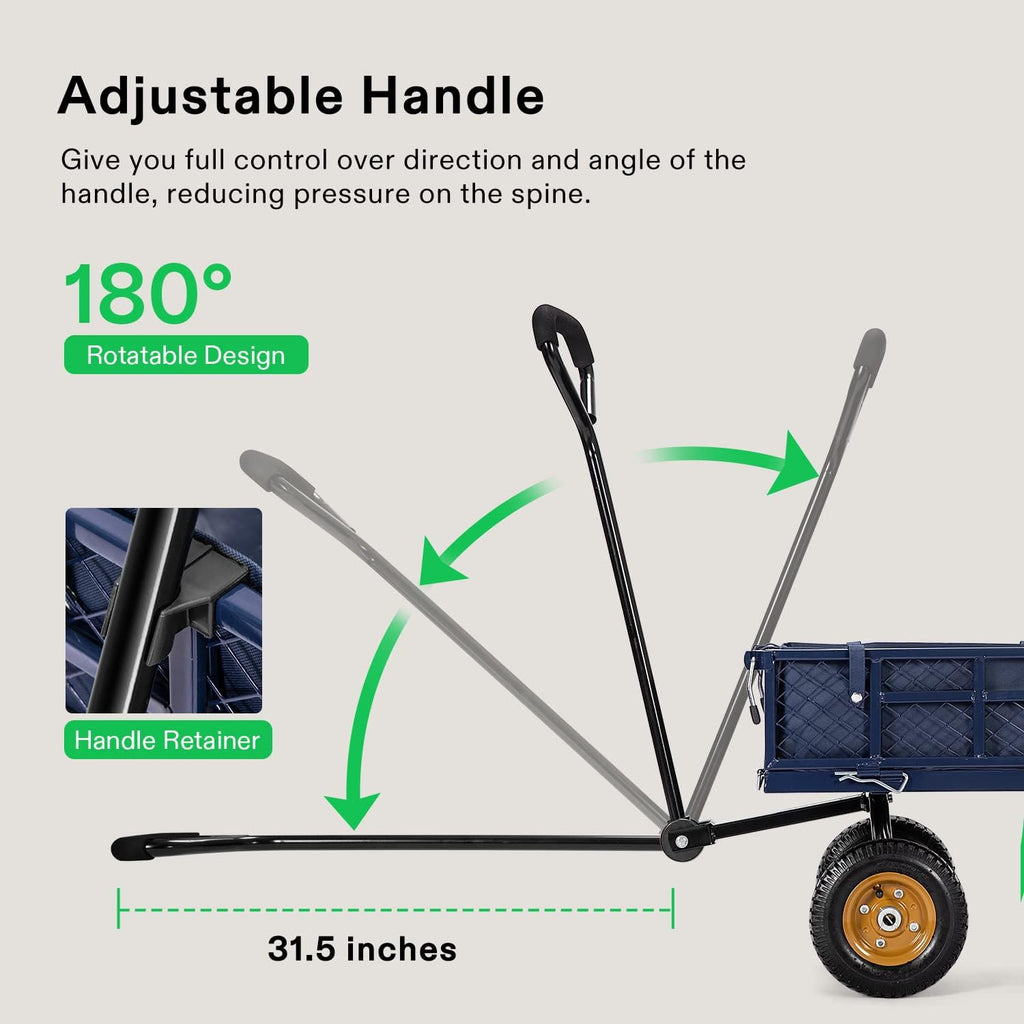 Heavy-Duty Steel Garden Cart with Removable Sides G75915