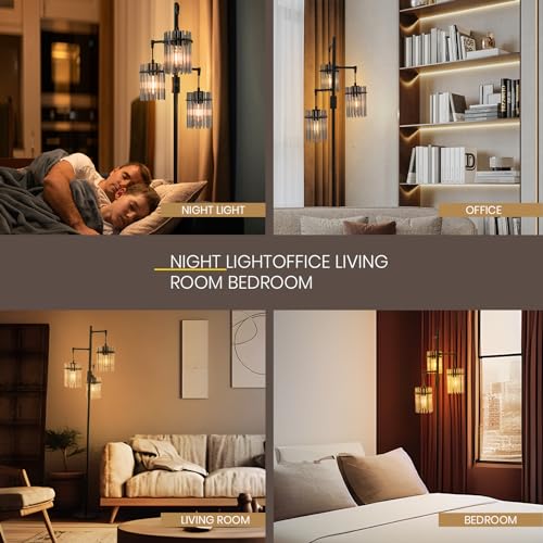 Industrial Floor Lamp with Glass Lampshade, Dimmable, Tall F5120