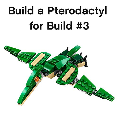 LEGO Creator 3 in 1 Mighty Dinosaur Toy, Transforms from T. rex to Triceratops to Pterodactyl Dinosaur Figures, 31058 C182