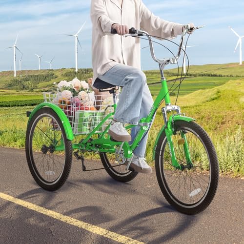 24-Inch Carbon Steel Folding Tricycle with Basket V642771