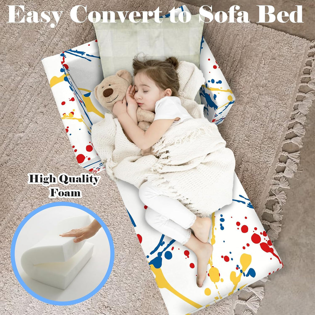 Kids Sofa 2 in 1 Flip Open Chair Sleeper with Dinosaur Print A831