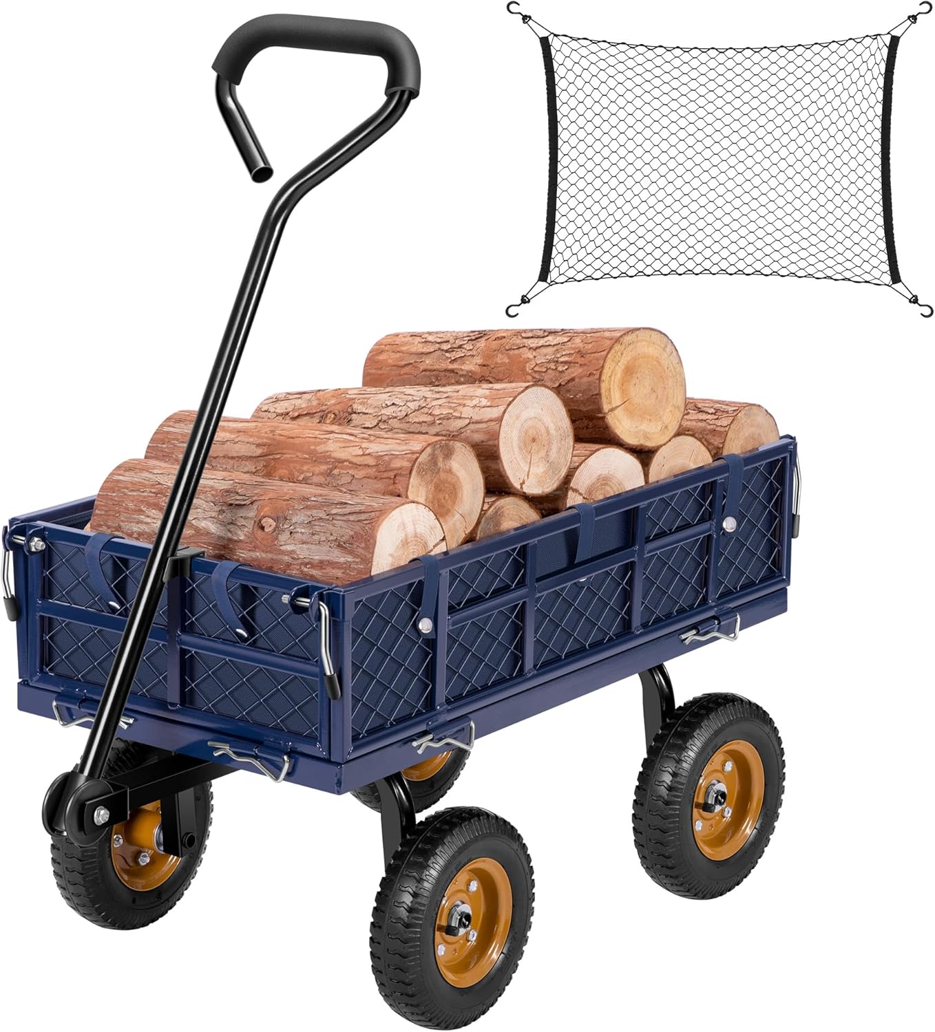 Heavy-Duty Steel Garden Cart with Removable Sides G75915