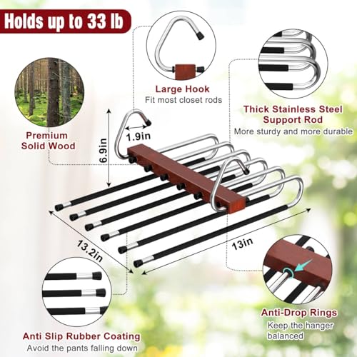 Mahogany Wooden Pants Hangers 2 Pack W270502