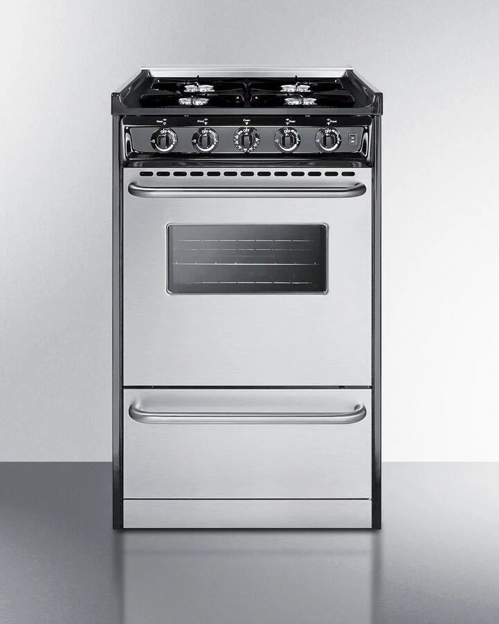 20 inch Freestanding Gas Range with 4 Open Burners in Stainless Steel R16083