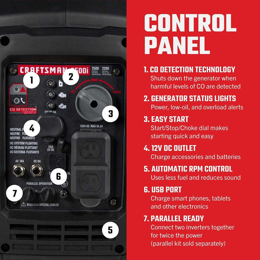 2500-Watt Gasoline Portable Inverter Generator J645