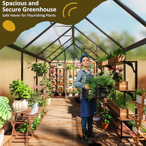 Black Aluminum Polycarbonate Greenhouse C8865