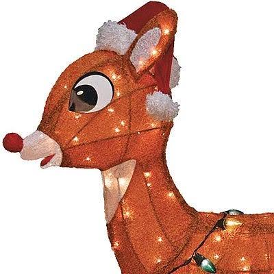 3-D Lighted Rudolph Christmas Lawn Decoration, 36-in. E58220