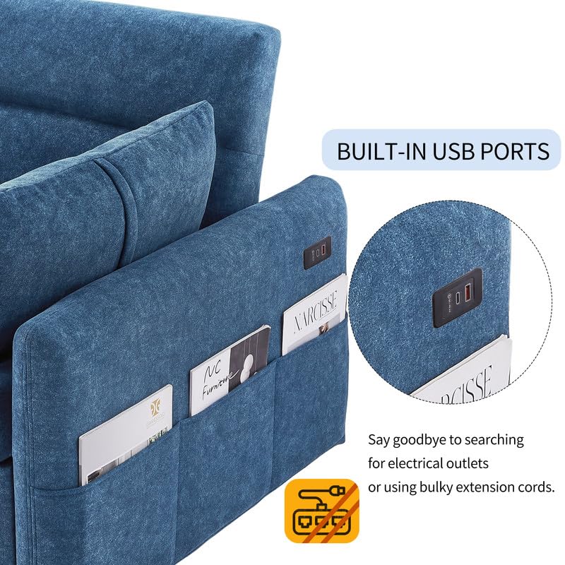 Grey Microfiber Convertible Sofa Bed Chair E758
