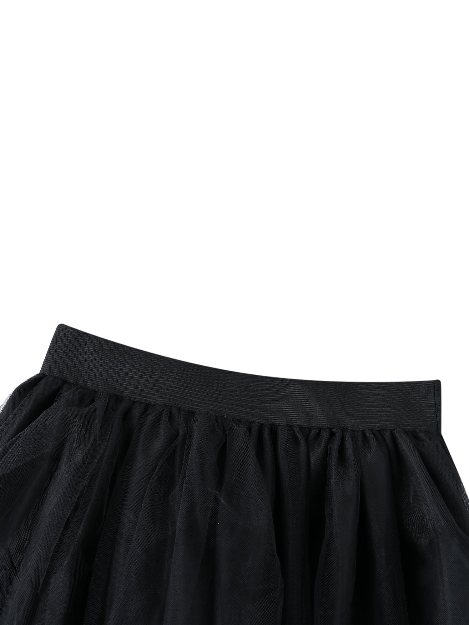 Women Maxi Tulle Tutu Skirt Layered High Waist A-Line Puffy Skirt with Slit U5864