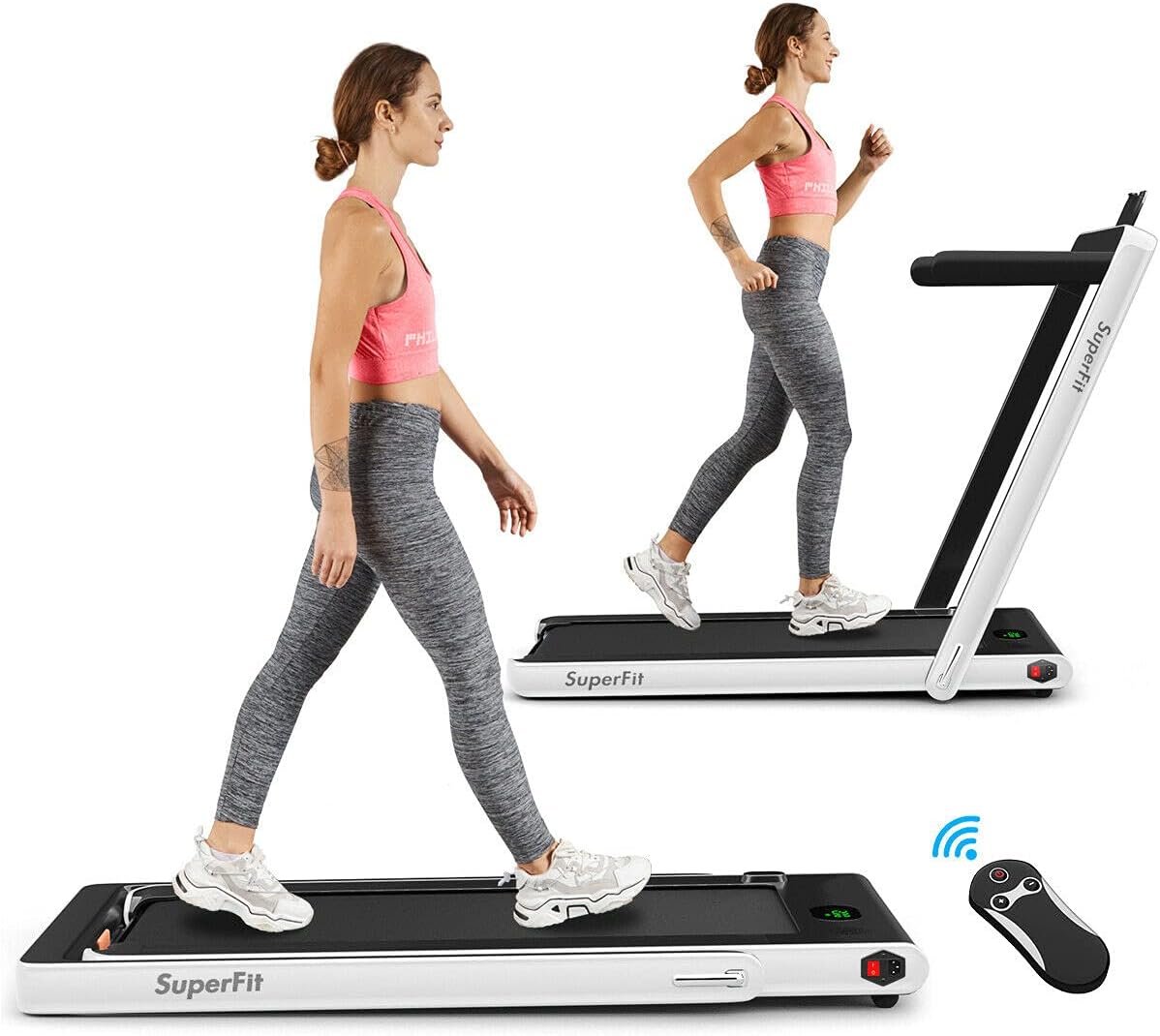 2 in 1 Folding Treadmill with LED Display I8505