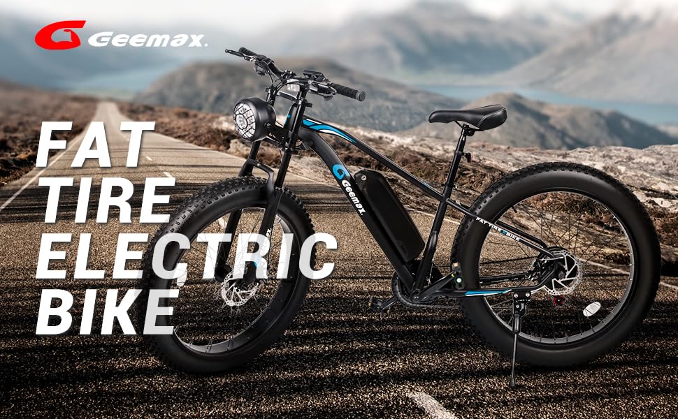26" x 4.0 Fat Tire Electric Bike, 1000W Peak 1500W 48V 15.6Ah Lithium Battery, 35MPH, 21-Speed B60097