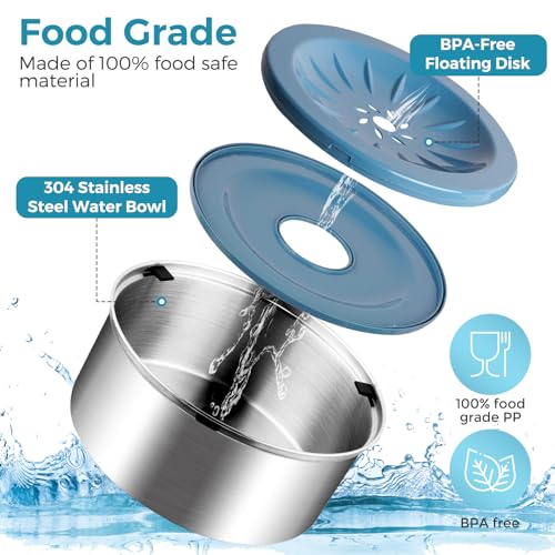 Grey Stainless Steel No Spill Dog Water Bowl H3869